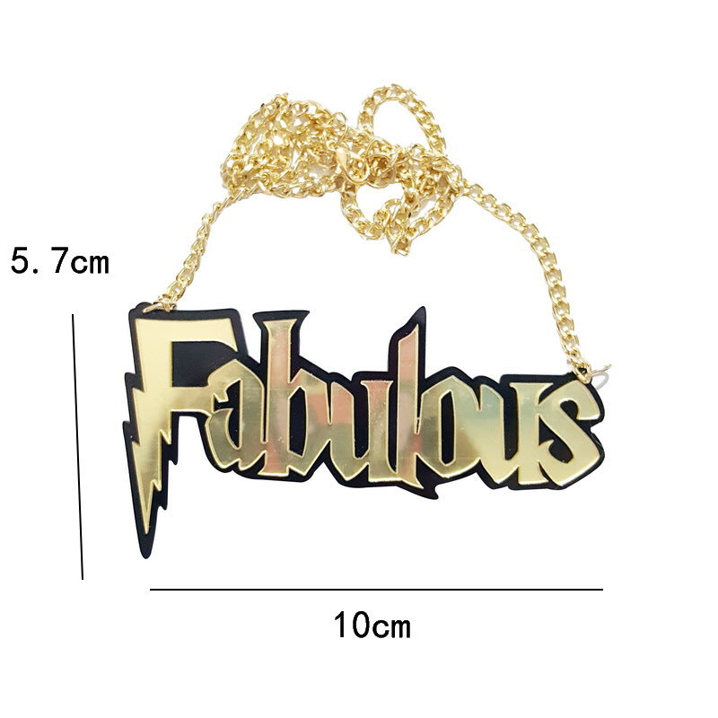 Wholesale Dark Black Alphabet Halloween Acrylic Necklace