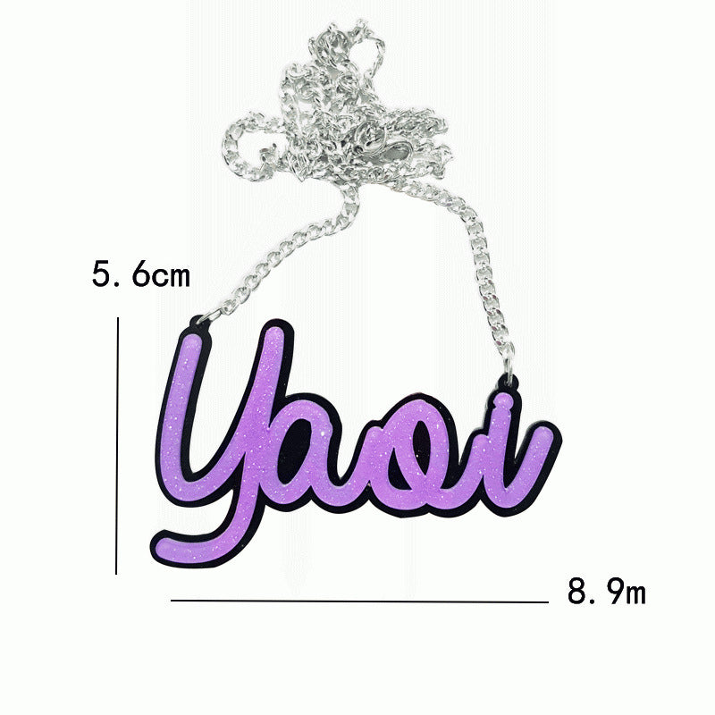 Wholesale Dark Black Alphabet Halloween Acrylic Necklace