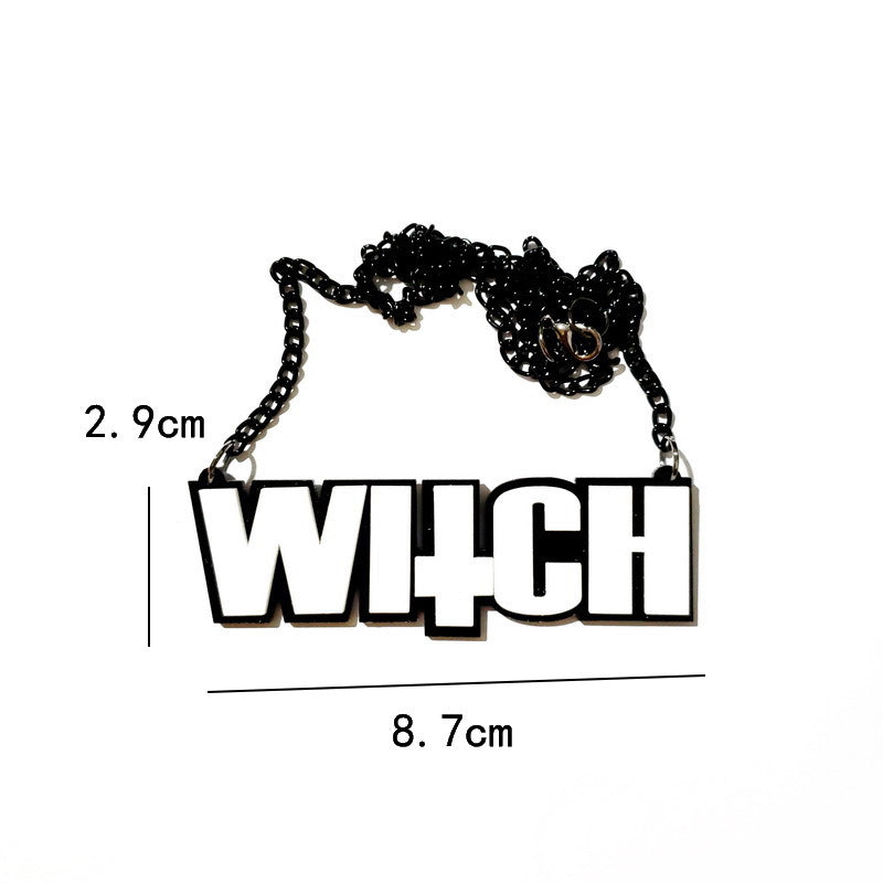Wholesale  dark black letter necklace