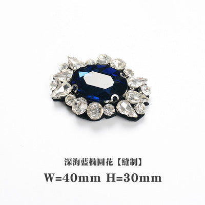Wholesale DIY Handmade Beaded Glass Rhinestone Brooch Hat Clothes Decoration
