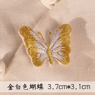 Wholesale Trendy Purple Butterfly Embroidered Patch Small Iron On Adhesive DIY Hat Decoration Resale Accessory