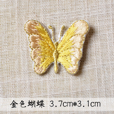 Wholesale Trendy Purple Butterfly Embroidered Patch Small Iron On Adhesive DIY Hat Decoration Resale Accessory