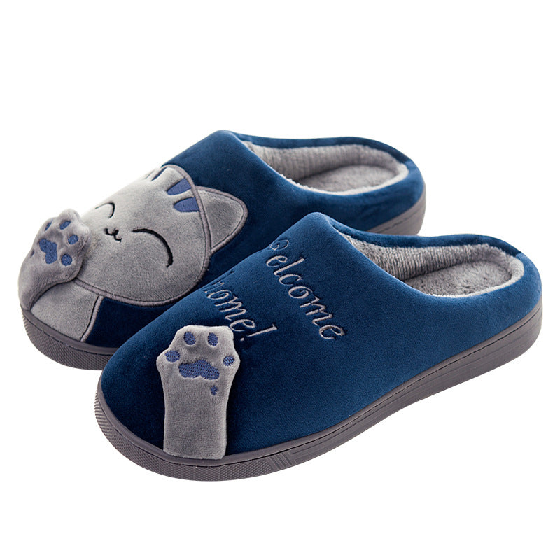 Wholesale Cotton Slippers with Cute Cartoon Plus Velvet Non-slip Fur Slippers