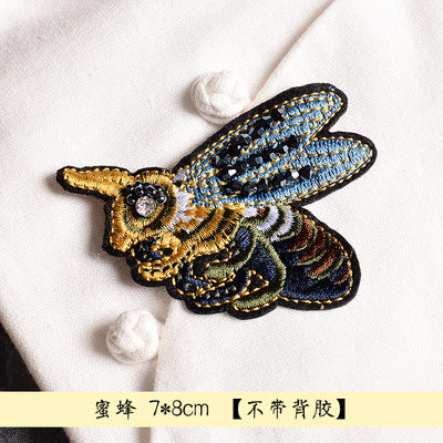 Wholesale DIY Handmade Beaded Cloth Patch Dragonfly Bee Hat Clothes Decoration
