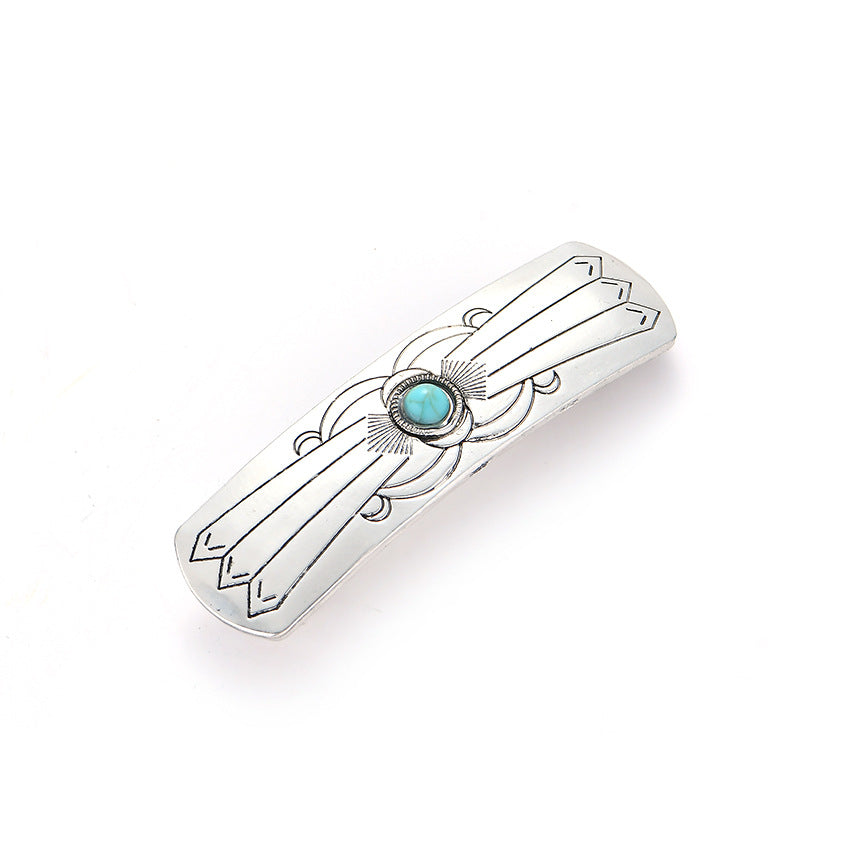 Wholesale hot hair accessories fashion retro and wind hair clip set gem spring clip