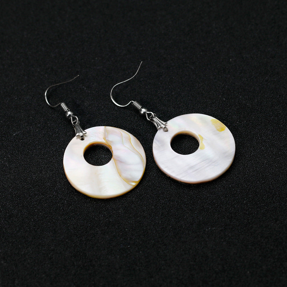 Wholesale Natural Shell Round Earrings
