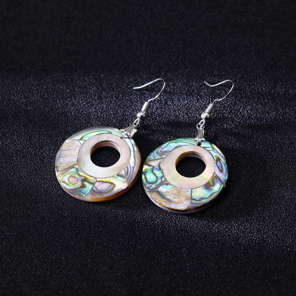 Wholesale Natural Shell Round Earrings