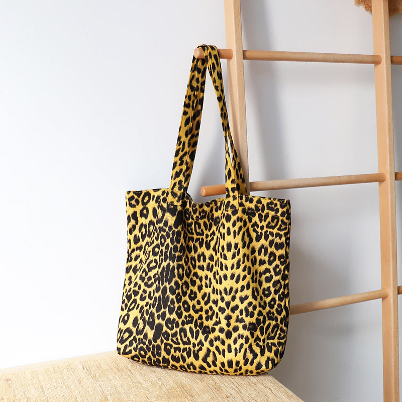 Wholesale Leopard Print Canvas Single Shoulder Women's Bags