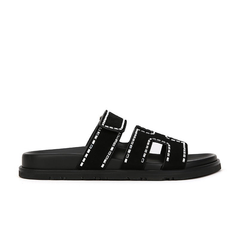 Wholesale Velcro Casual Thick Bottom H Shape Sandals