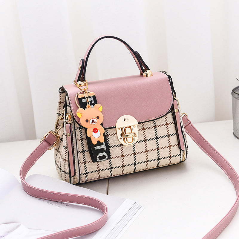 Wholesale Women's Fashion Girl One-shoulder Crossbody Bag Check Small Square Bag