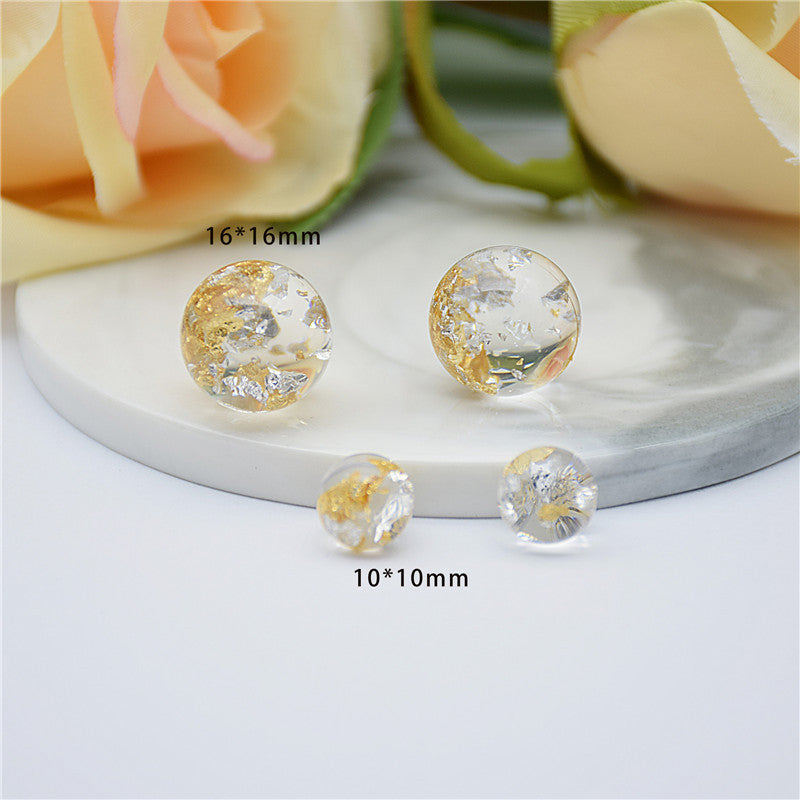 Wholesale DIY Resin Round 10mm Gold Platinum Ball Beads