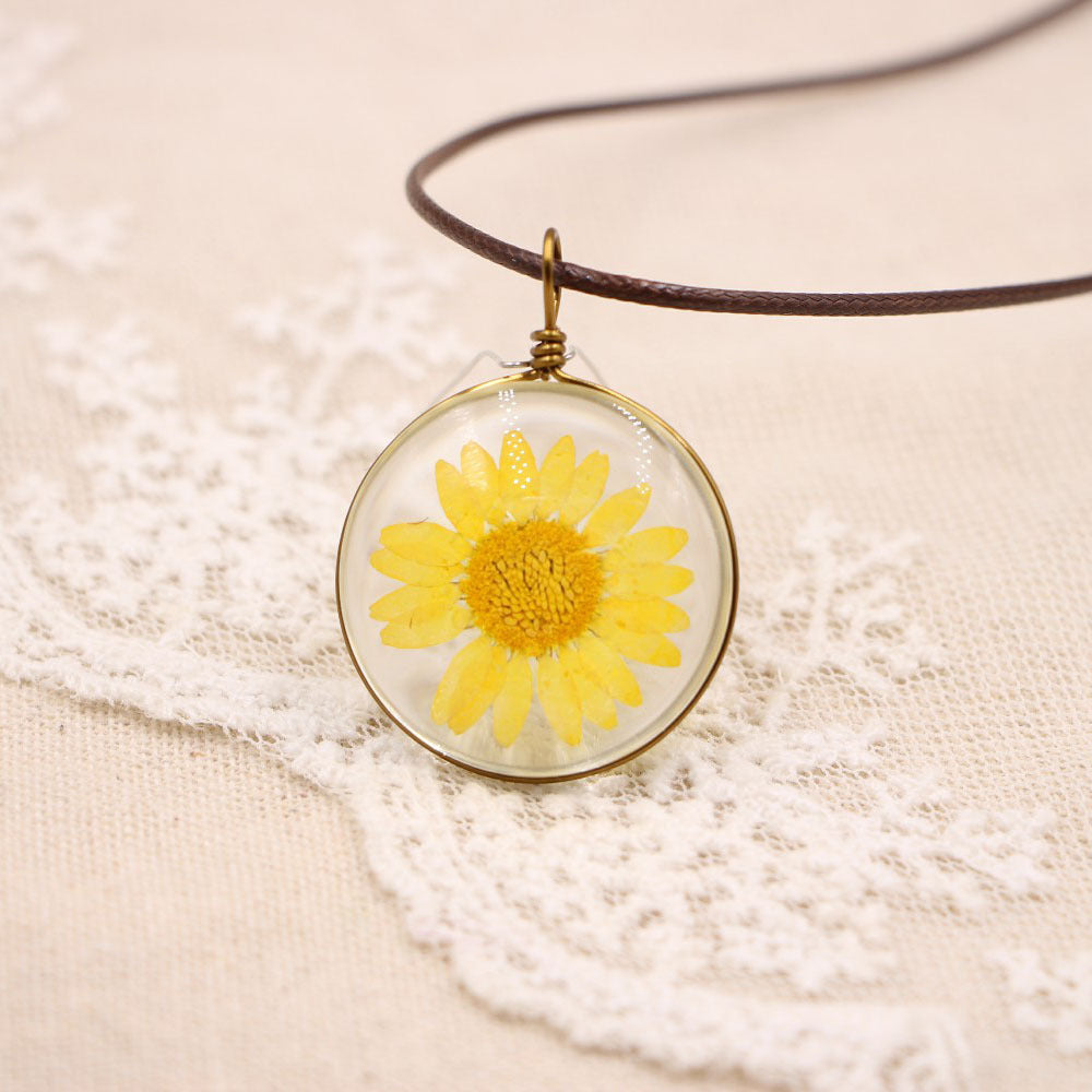 Wholesale Flower Pendant Necklace With Crystal Sunflower Design Fashion Jewelry Accessory Gift For Women Boutique Resale OLY Exclusive