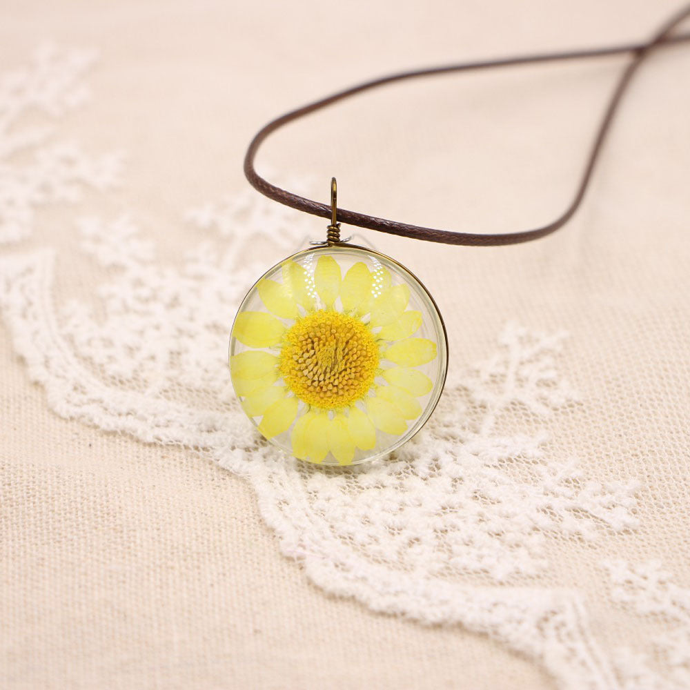 Wholesale Flower Pendant Necklace With Crystal Sunflower Design Fashion Jewelry Accessory Gift For Women Boutique Resale OLY Exclusive