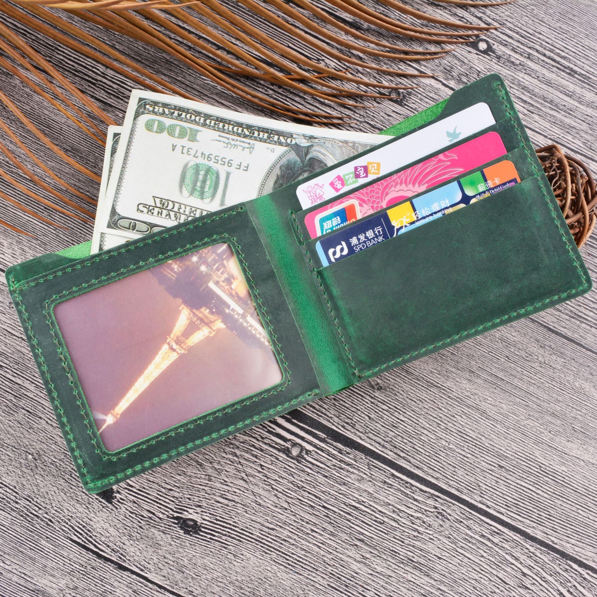 Wholesale Retro Card Slot Multifunctional Short Top Layer Cowhide Wallet