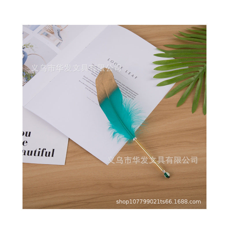 Wholesale Candy Color Quill Pen Ballpoint Pen Feather Gel Pen