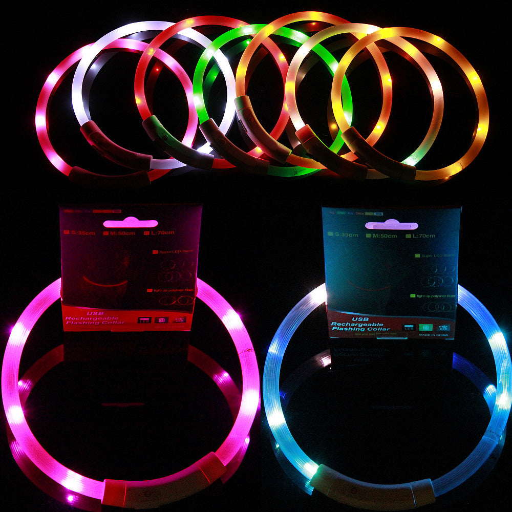 Wholesale Polyester LED Pet Luminous Collar USB Charging Collar