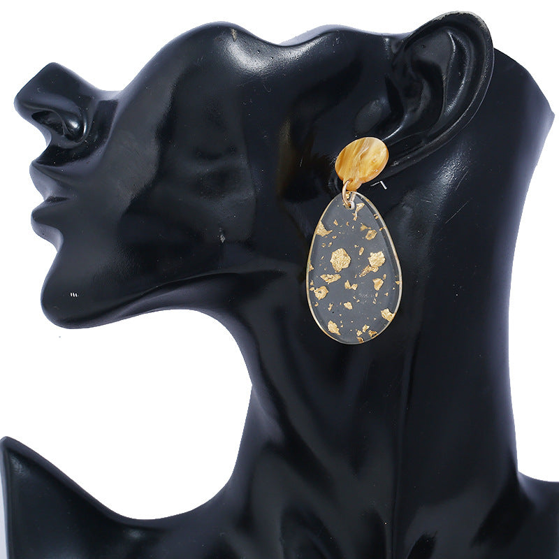 Wholesale Acrylic earrings leopard print water drop exaggerated earrings bohemian