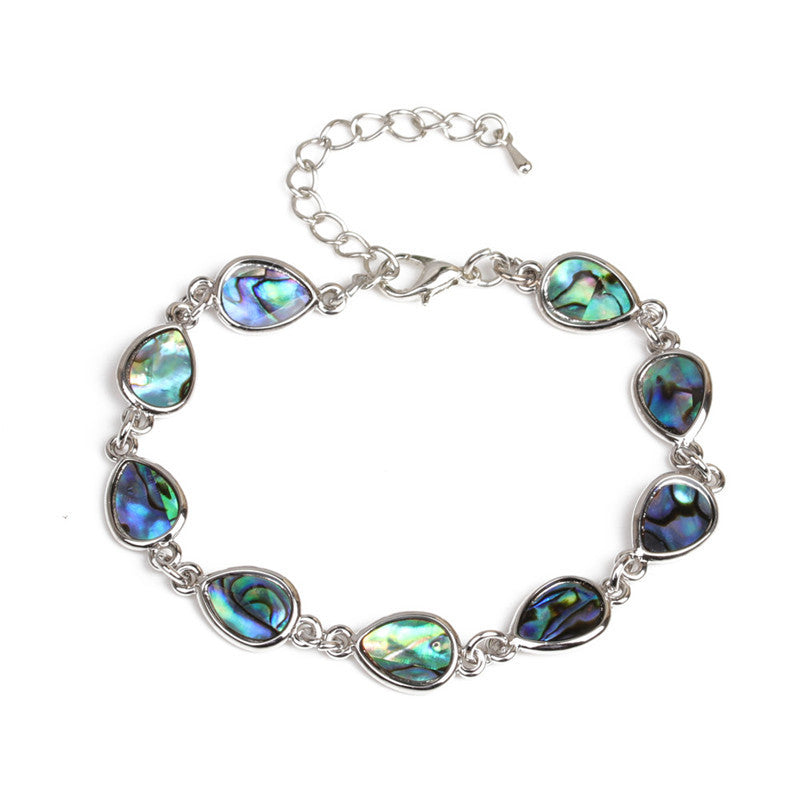 Wholesale Rainbow Abalone Shell Bracelet Heart shaped Love Bracelet