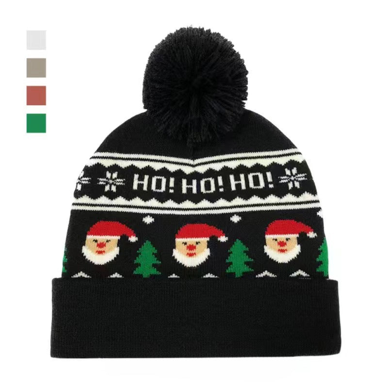 Wholesale Christmas Wool Ball Knitted Hat Wool Hat