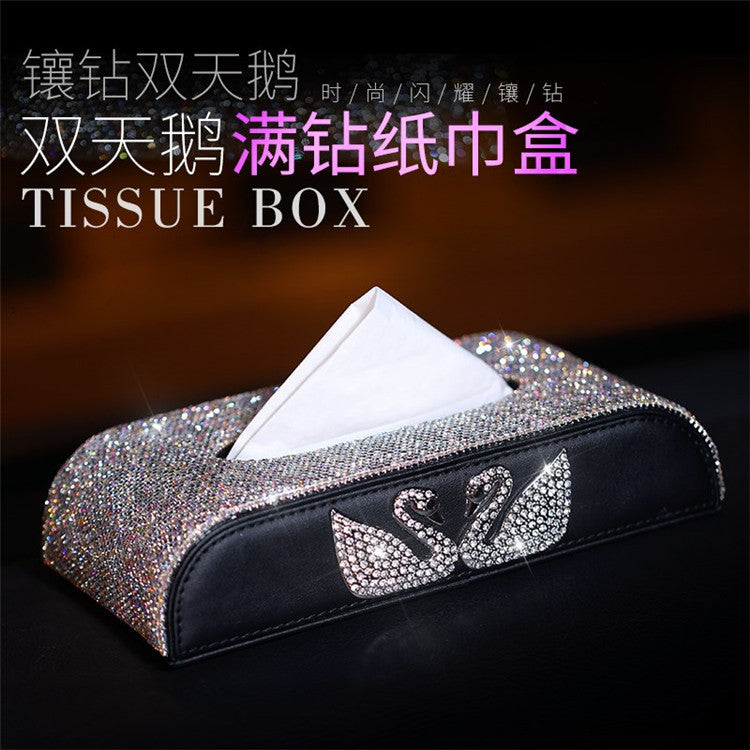 Wholesale Diamond-encrusted Starry Sky and Fully Diamond-encrusted Tissue Box for Cars