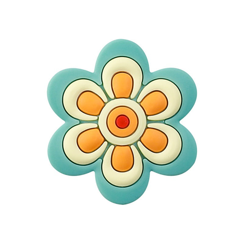 Wholesale 20pcs DIY Flower Children's Teether Baby Pacifier Anti-drop Smiley Face Silicone Beads