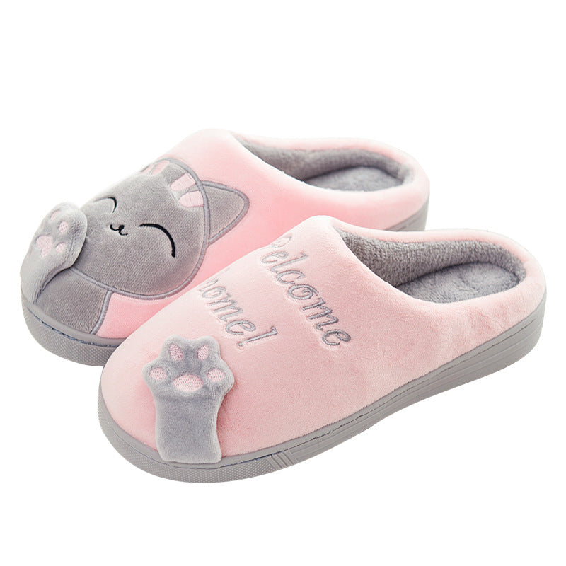 Wholesale Cotton Slippers with Cute Cartoon Plus Velvet Non-slip Fur Slippers