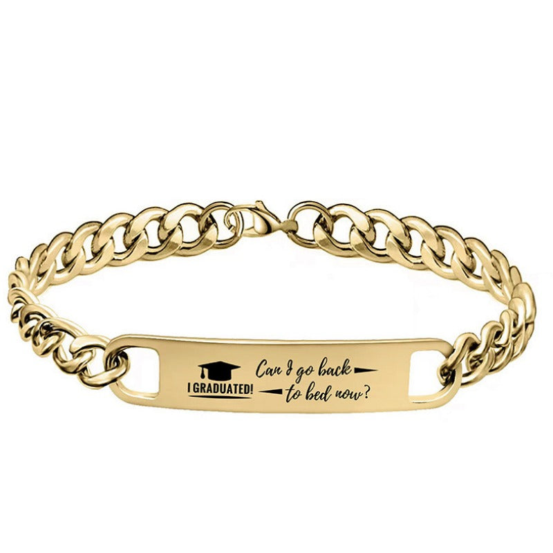 Wholesale Graduation Season Doctor Hat Stainless Steel Bracelet