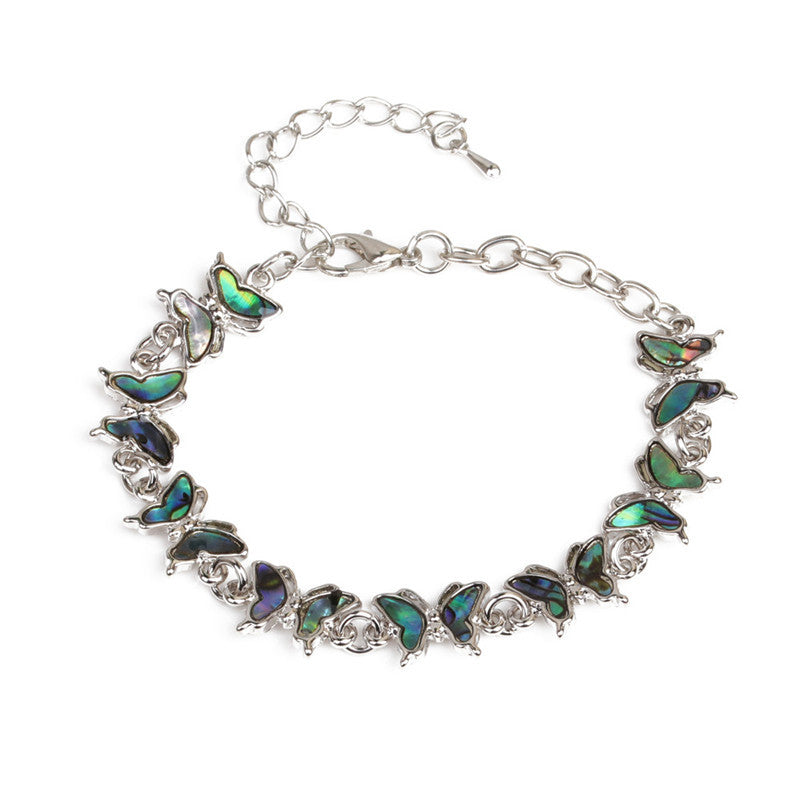 Wholesale Rainbow Abalone Shell Bracelet Heart shaped Love Bracelet