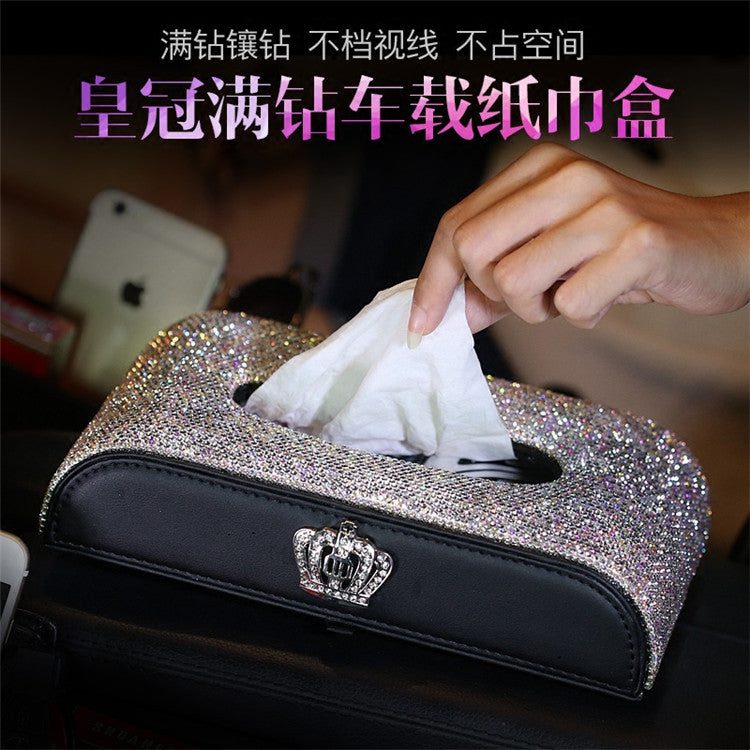 Wholesale Diamond-encrusted Starry Sky and Fully Diamond-encrusted Tissue Box for Cars