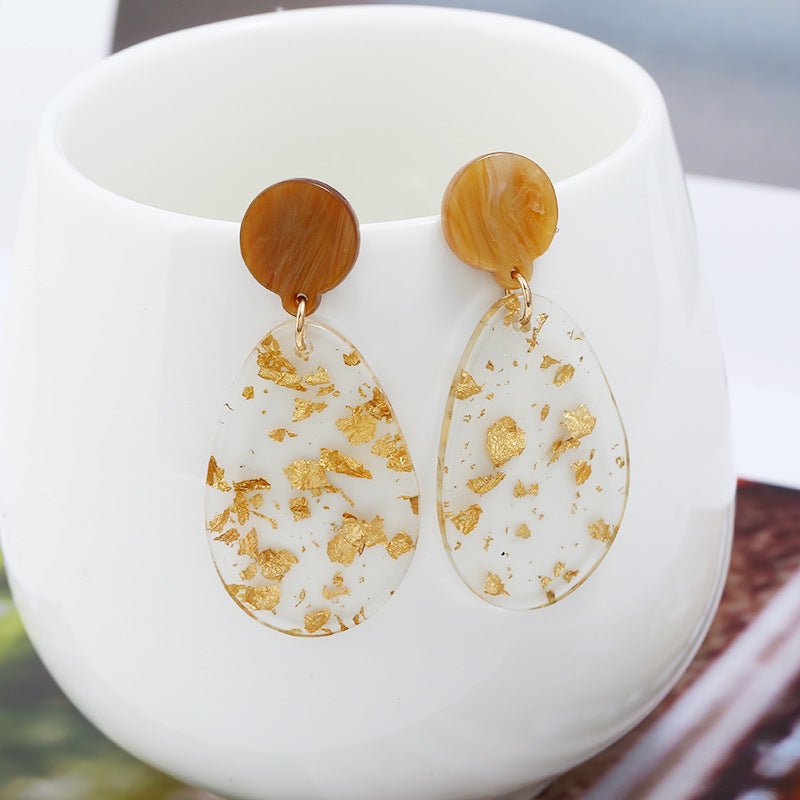 Wholesale Acrylic earrings leopard print water drop exaggerated earrings bohemian