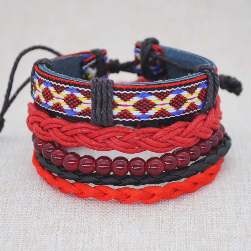 Wholesale Bohemian Vintage Woven Wax Rope DIY Bracelet