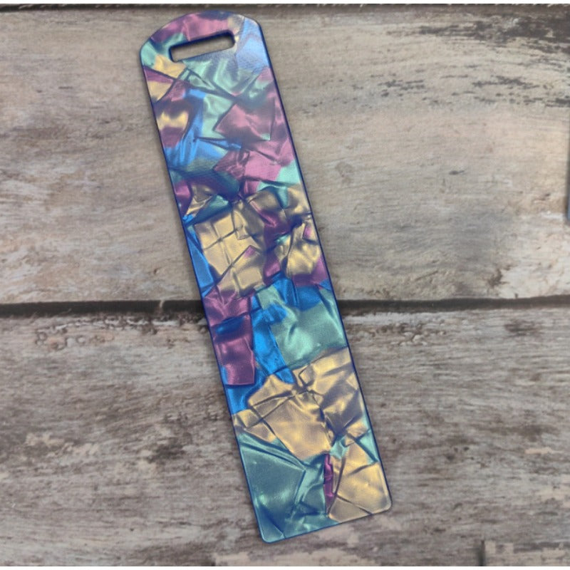 Wholesale 10 Pcs Shiny Fine Sand Geometric Pattern DIY Acrylic Bookmarks