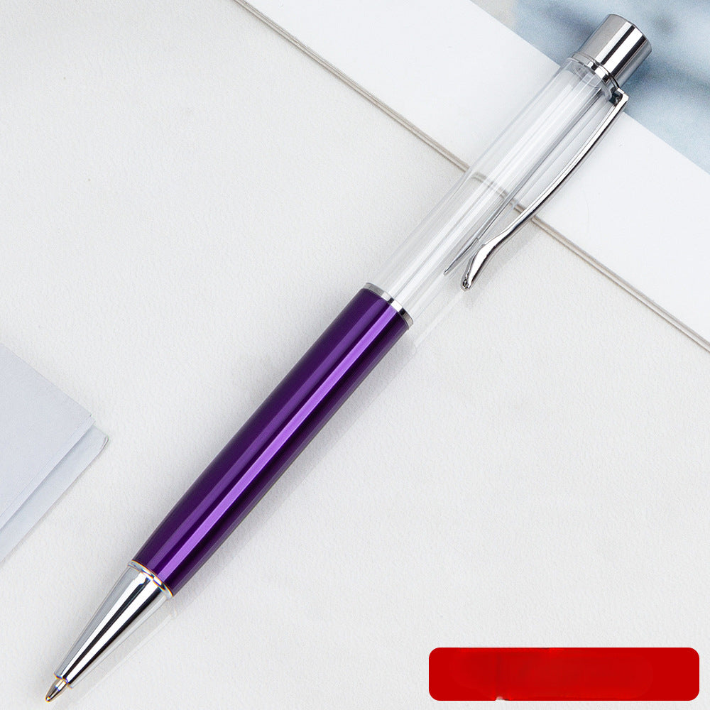 Wholesale Crystal Float Sequins Oiled Metal Colored Diamond Empty Tube DIY Pen