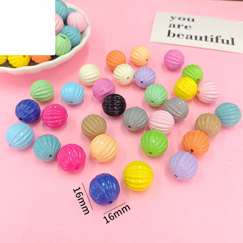 Wholesale 100pcs/Pack Baked Paint Pumpkin 16mm Macaron DIY Handmade Acrylic Beads