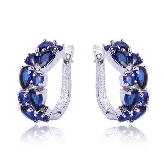 Wholesale Colorful Crystal Zircon Rose Gold Earrings