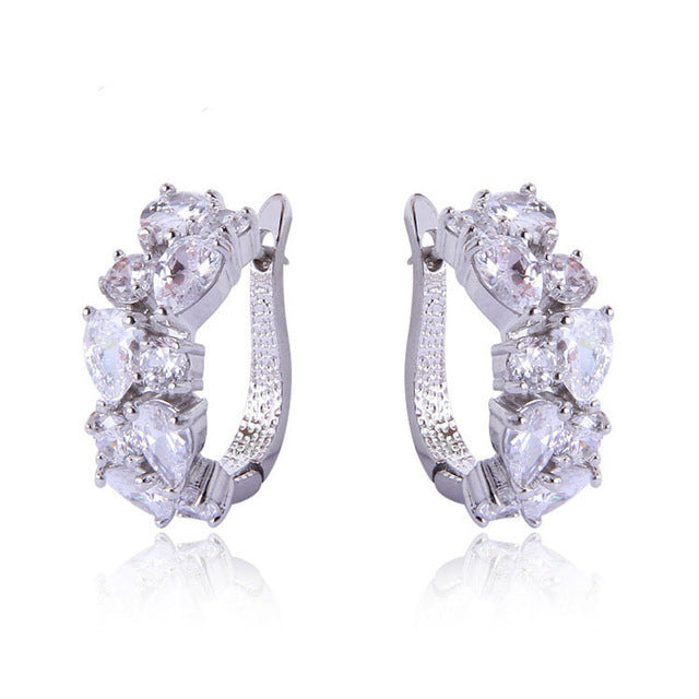 Wholesale Colorful Crystal Zircon Rose Gold Earrings