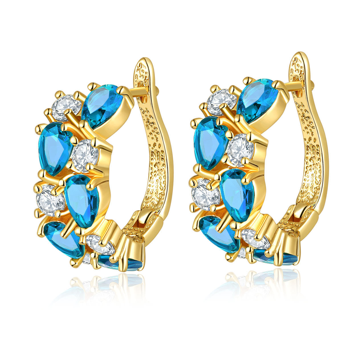 Wholesale Colorful Crystal Zircon Rose Gold Earrings