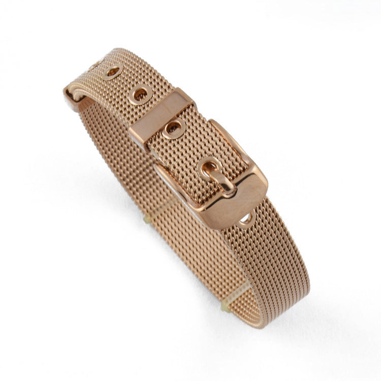 Wholesale Stainless Steel Adjustable Titanium Steel Woven Mesh Belt Bracelet