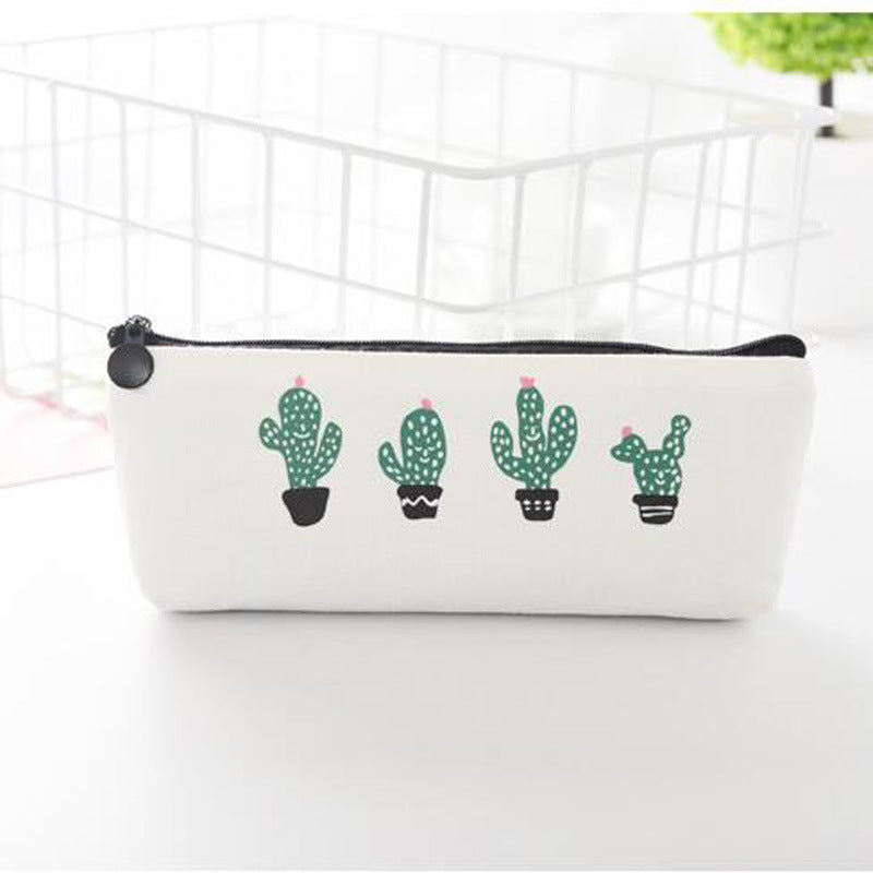 Wholesale Simple Canvas Cactus Pen Bag