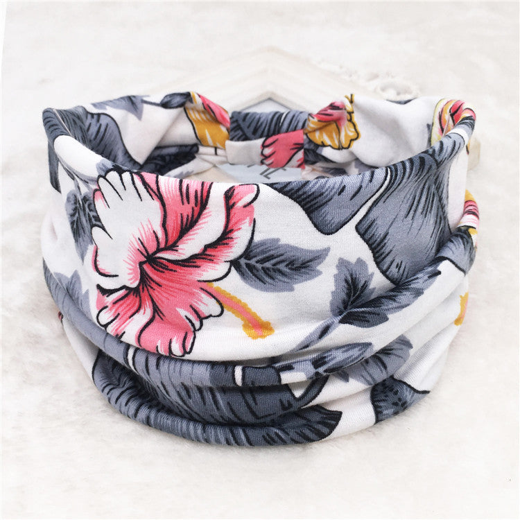 Wholesale Autumn and Winter Printed Hairband with Wide Ribbon Cotton Sports Yoga Hair Accessories