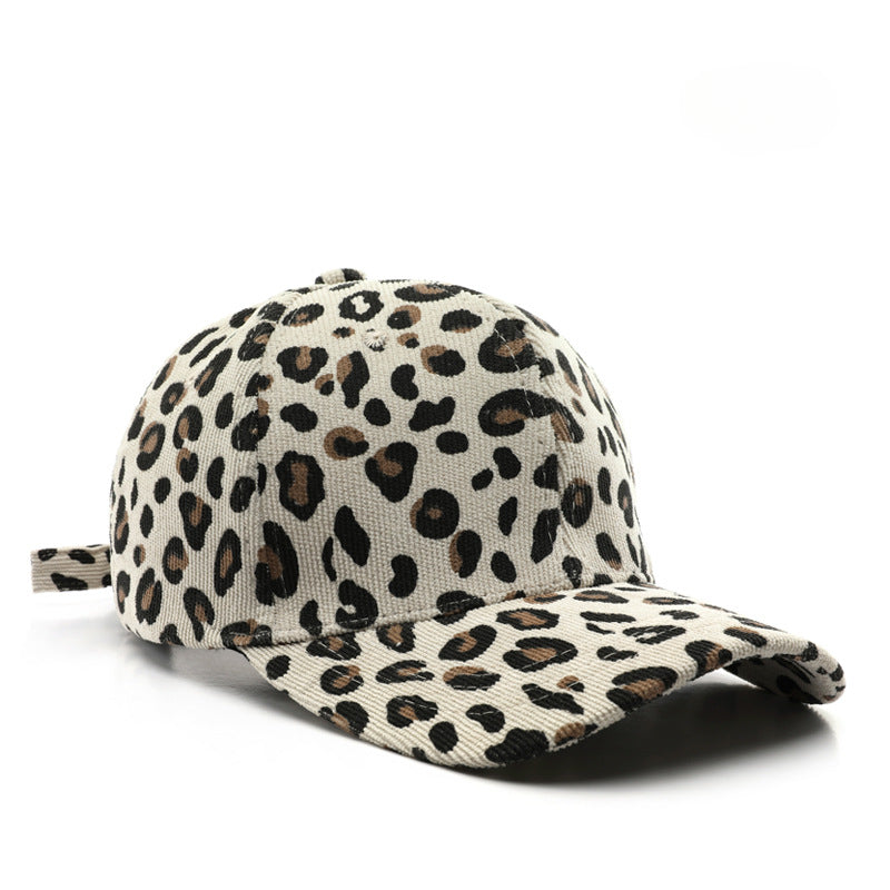 Wholesale Autumn and Winter Corduroy Leopard Print Baseball Cap