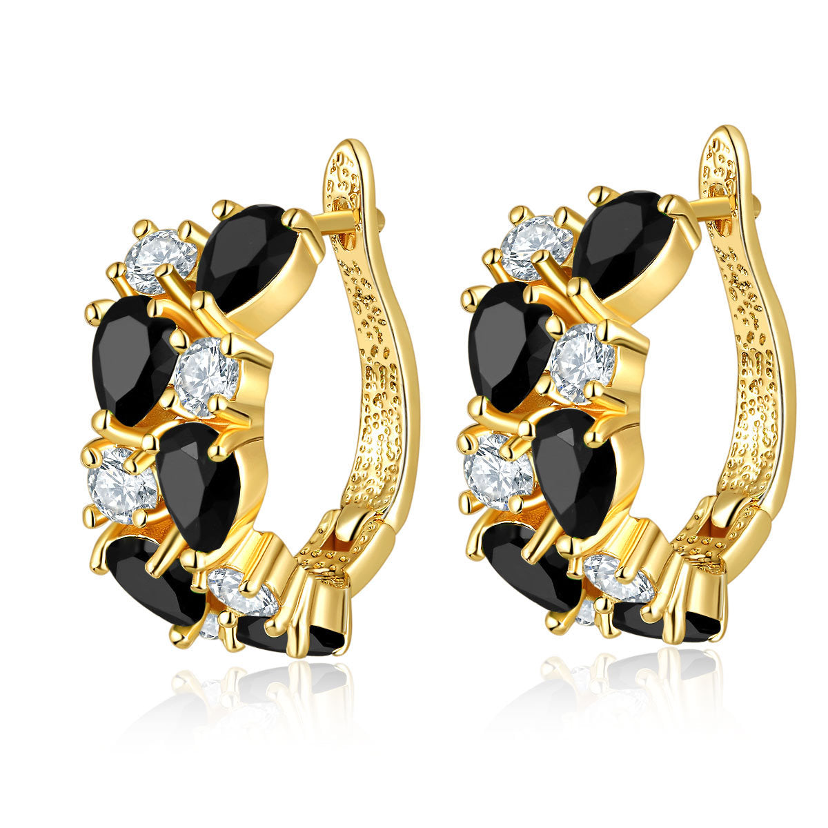 Wholesale Colorful Crystal Zircon Rose Gold Earrings