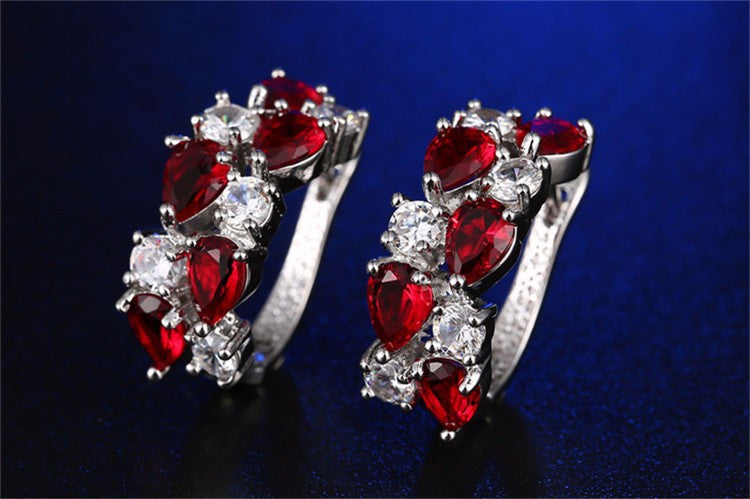 Wholesale Colorful Crystal Zircon Rose Gold Earrings