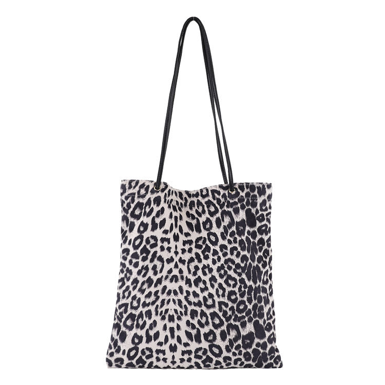 Wholesale Simple Leopard Print Canvas Shoulder Bag