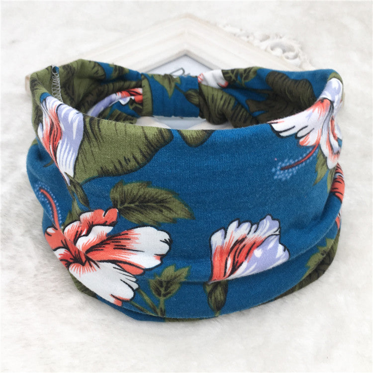 Wholesale Autumn and Winter Printed Hairband with Wide Ribbon Cotton Sports Yoga Hair Accessories