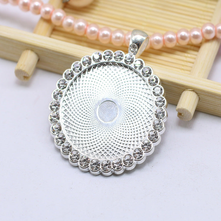 Wholesale 30mm Perfect Round Alloy Necklace Pendant Bottom Accessories