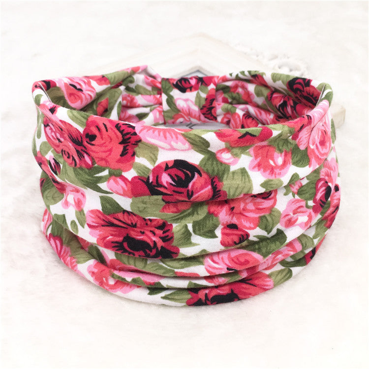 Wholesale Autumn and Winter Printed Hairband with Wide Ribbon Cotton Sports Yoga Hair Accessories