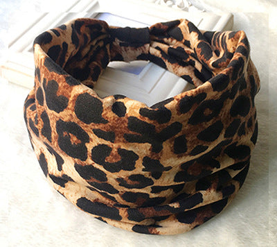 Wholesale Autumn and Winter Printed Hairband with Wide Ribbon Cotton Sports Yoga Hair Accessories