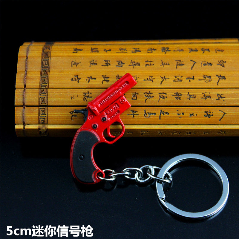 Wholesale  Helmet Flat Bottom Pot Backpack Signal Small Gun Keychain Metal Crafts Office Culture