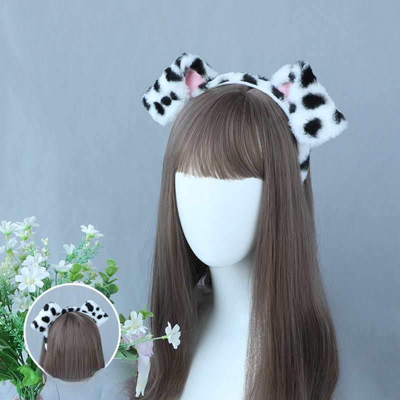 Wholesale Spotted Dog Ears Plush Headband